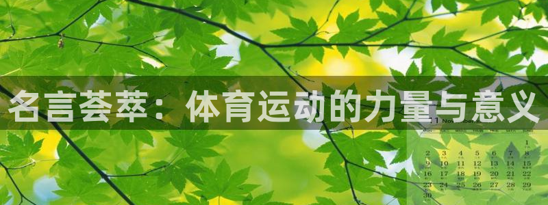 一竞技官方正版app娱乐首页官网下载：名言荟萃：体育